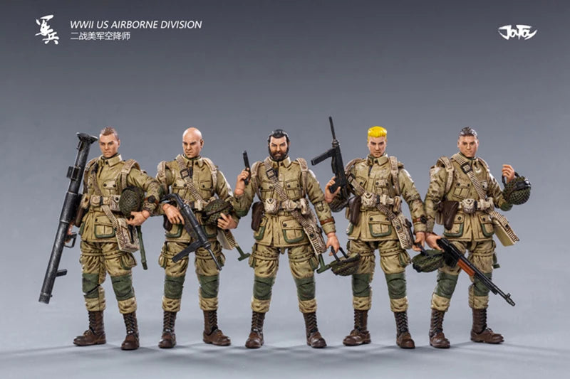 JOYTOY 1/18 3.75 Action Figures WWII US Airborne Division Anime Collection Military Model For Gift