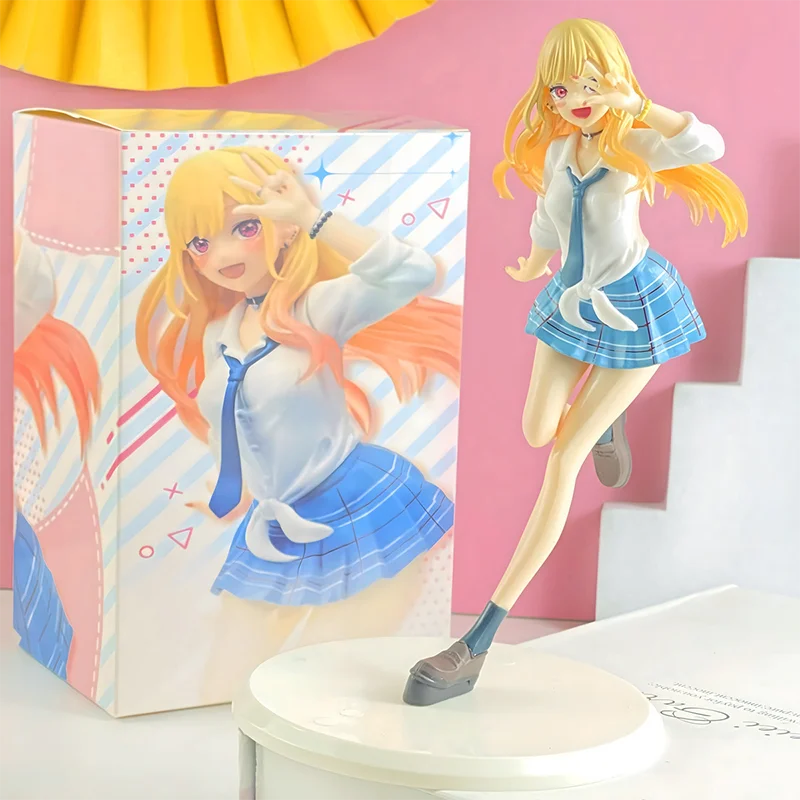 The hot Anime Figure 18cm  MARIN KITAKAWAMy Dress Up Darling  Uniform Toys  PVC Model Collector Birthday Gift