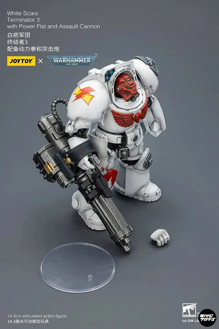 JOYTOY Warhammer 40000/40k White Scars Terminator 3 with Power Fist and Assault Cannon Action Figure Doll Decoration Gift Model