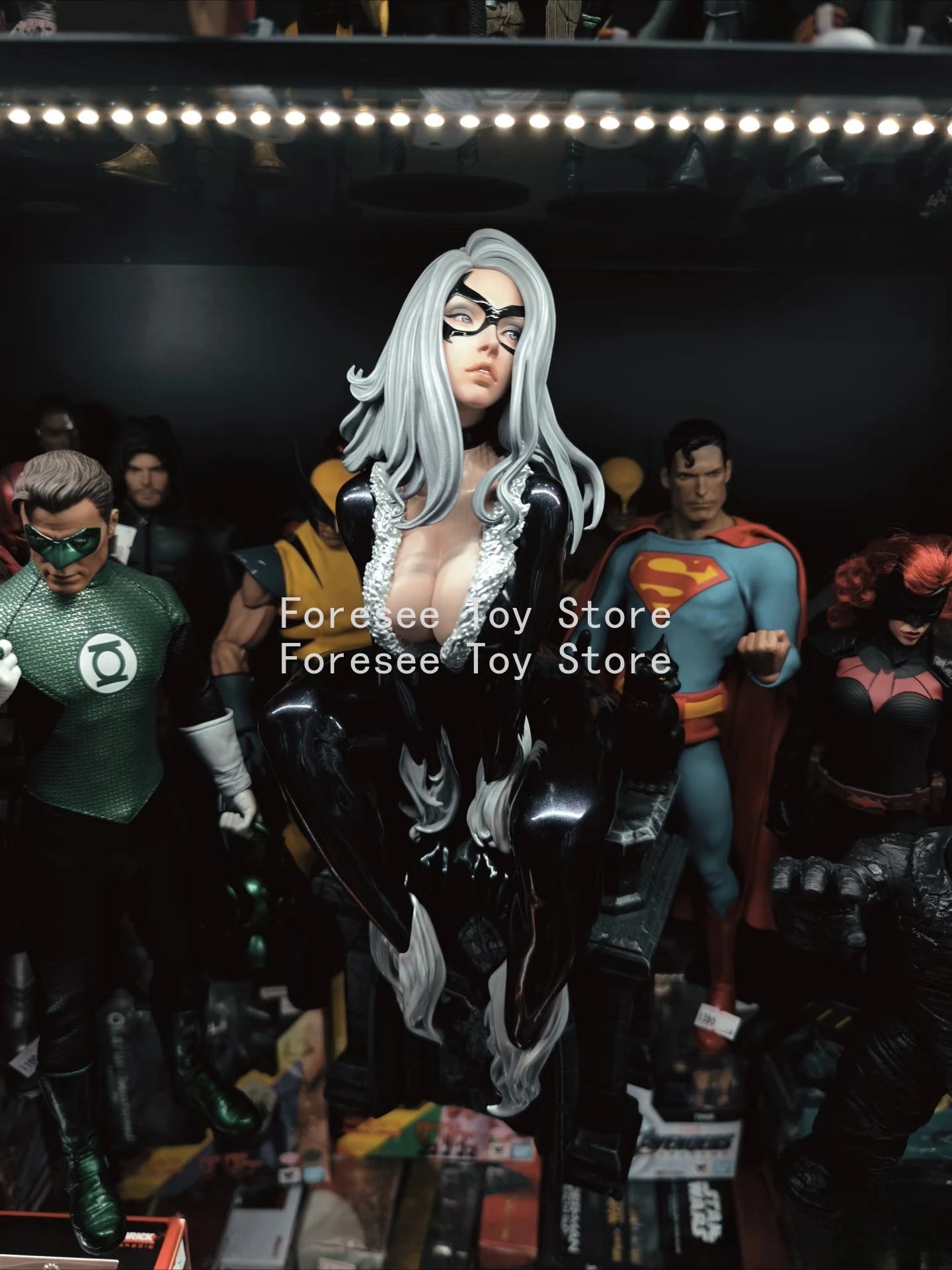 35cm Felicia Hardy Anime Figure Amazing Spider-Man Black Cat Felicia Sara Hardy Anti-heroes Resin  Holiday Gifts Children Toys