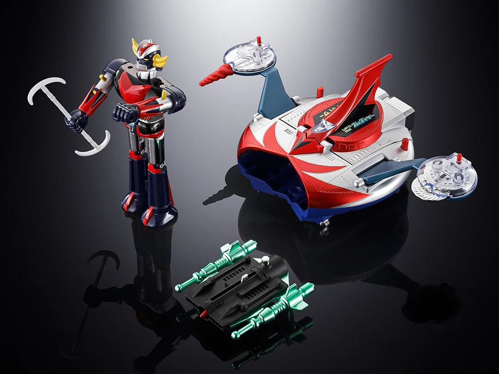 100%Original in Stock Bandai CHOGOKIN GRENDIZER & SPAZER UFO SET 1975 Replica Anime Character Toy Model Ornaments Collection