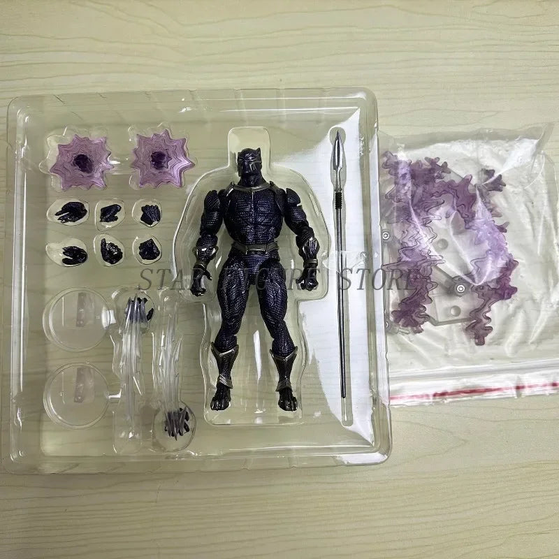Fantastische Yamaguchi Black Panther Actionfigur, 15 cm, Kaiyodo Revoltech #030, Marvel T Challa, bewegliche Figur