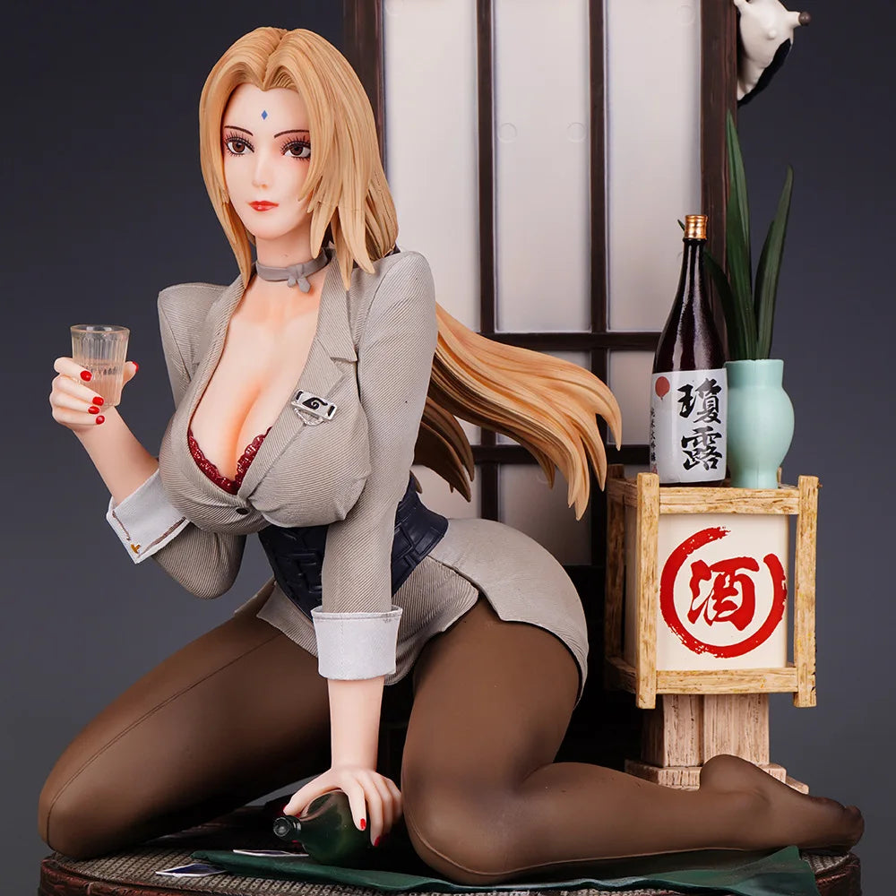 New 43cm Anime Beautiful Girl Figure Tsunade Sexy Drunk Scene Double-headed Replacement Desktop Ornaments Holiday Gifts Toys