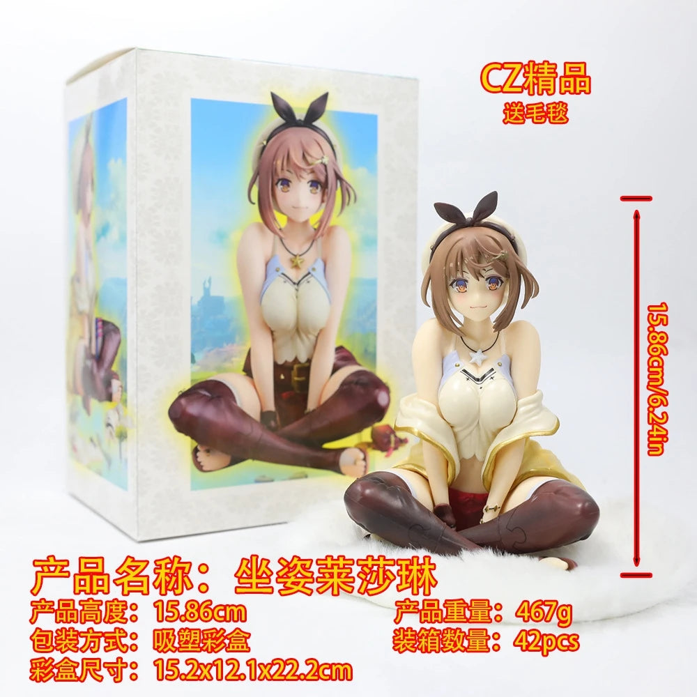 16CM Anime Atelier Ryza Figure Tokoyami no Joou to Himitsu no Kakurega Reisalin Stout 1/6 Sitting Model Toy Doll
