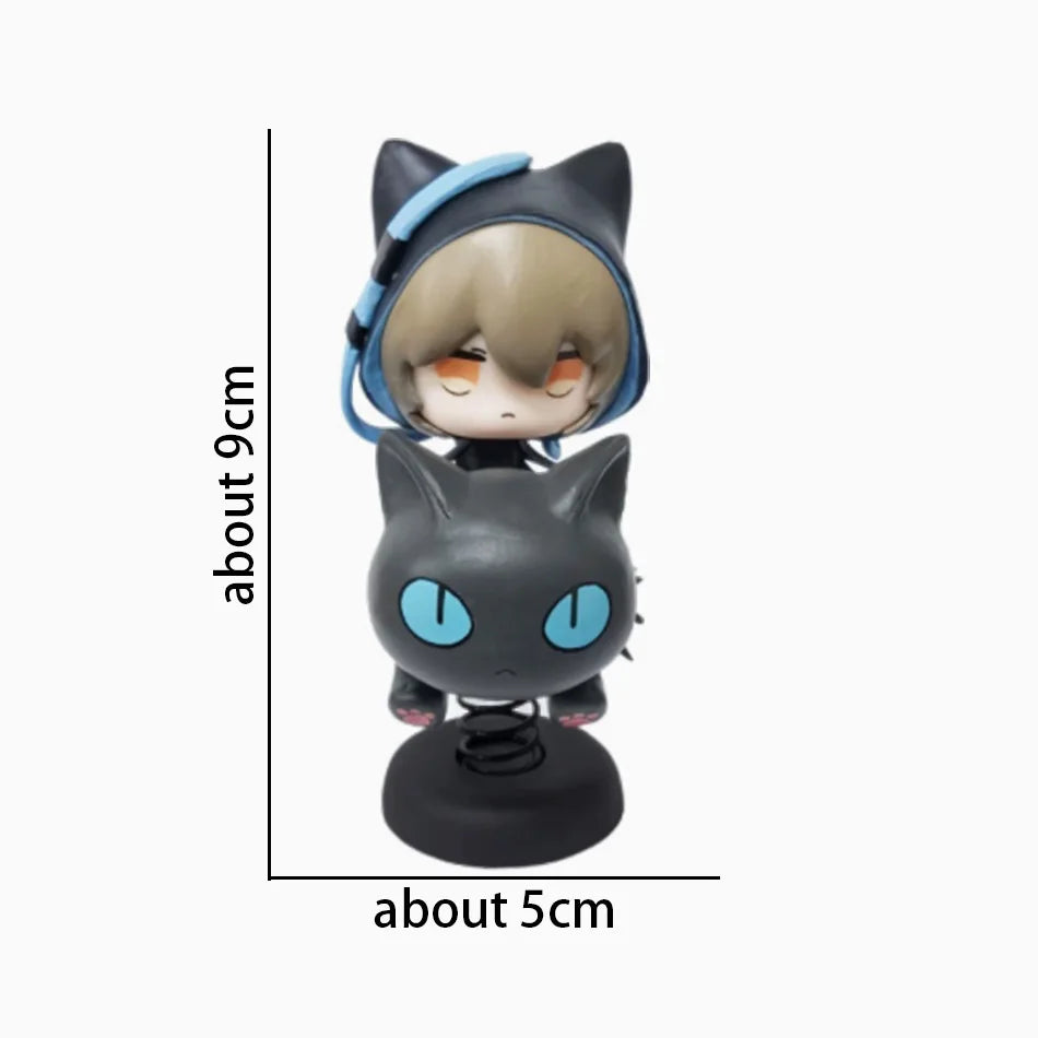 10cm Arknights Phantom Lucian Black Cat Shake Figure Figurine Doll Toy creative personalized statue model ornament GIFT