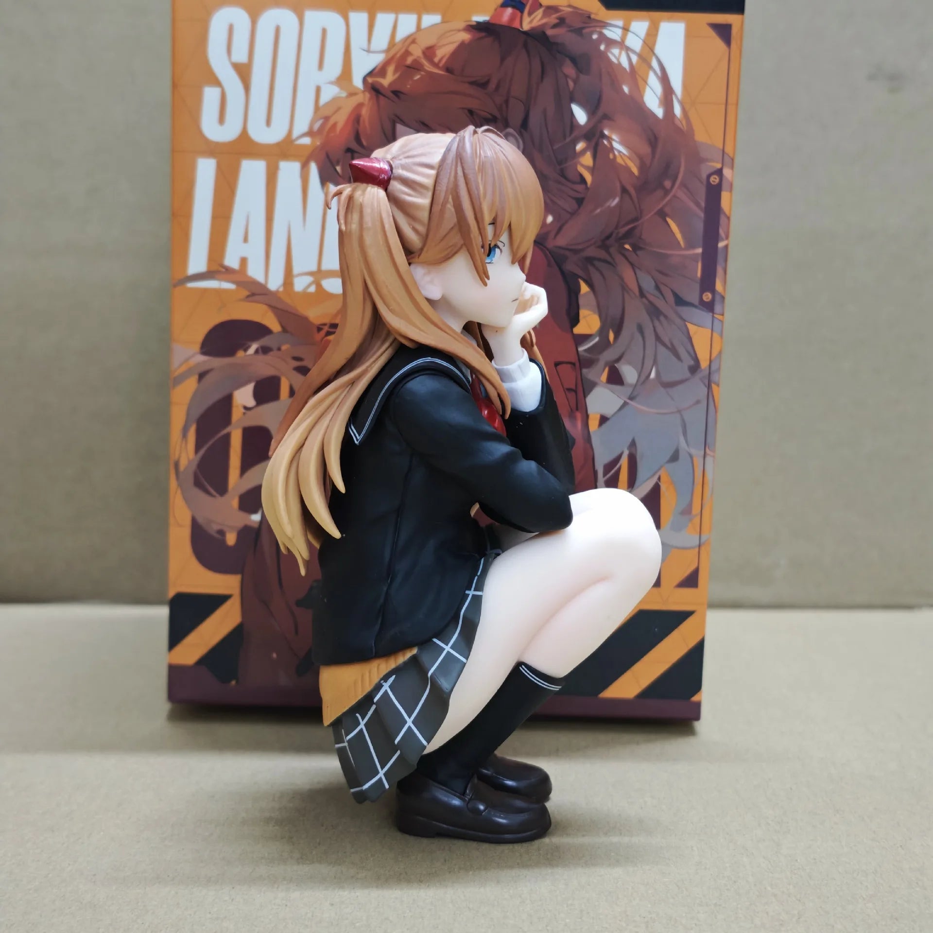 Boxed Anime NEON GENESIS EVANGELION EVA Asuka Langley Soryu College style Figures PVC Model Toys Doll Ornament Collect Gifts