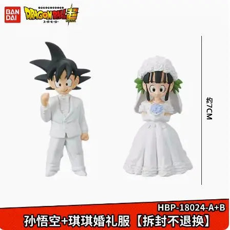 Original DRAGON BALL Son Goku Chichi Hochzeit Actionfigur Student Cake Figuren Geschenk Spielzeug 5-7 cm