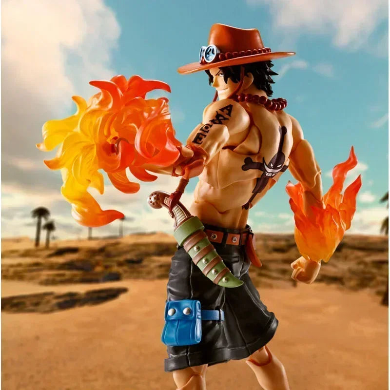 In Stock ONE PIECE PORTGAS.D.ACE SABO Luffy Bandai S.H.Figuarts SHF Model Kit Action Figures Model Toy Gift for Children
