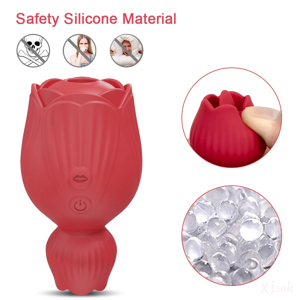Rose-Sucking Vibrator Nippel Klitoris Stimulator Zunge Lecken Vibration Masturbation Werkzeuge Frauen Sex Spielzeug Für Erwachsene Vibrator 18