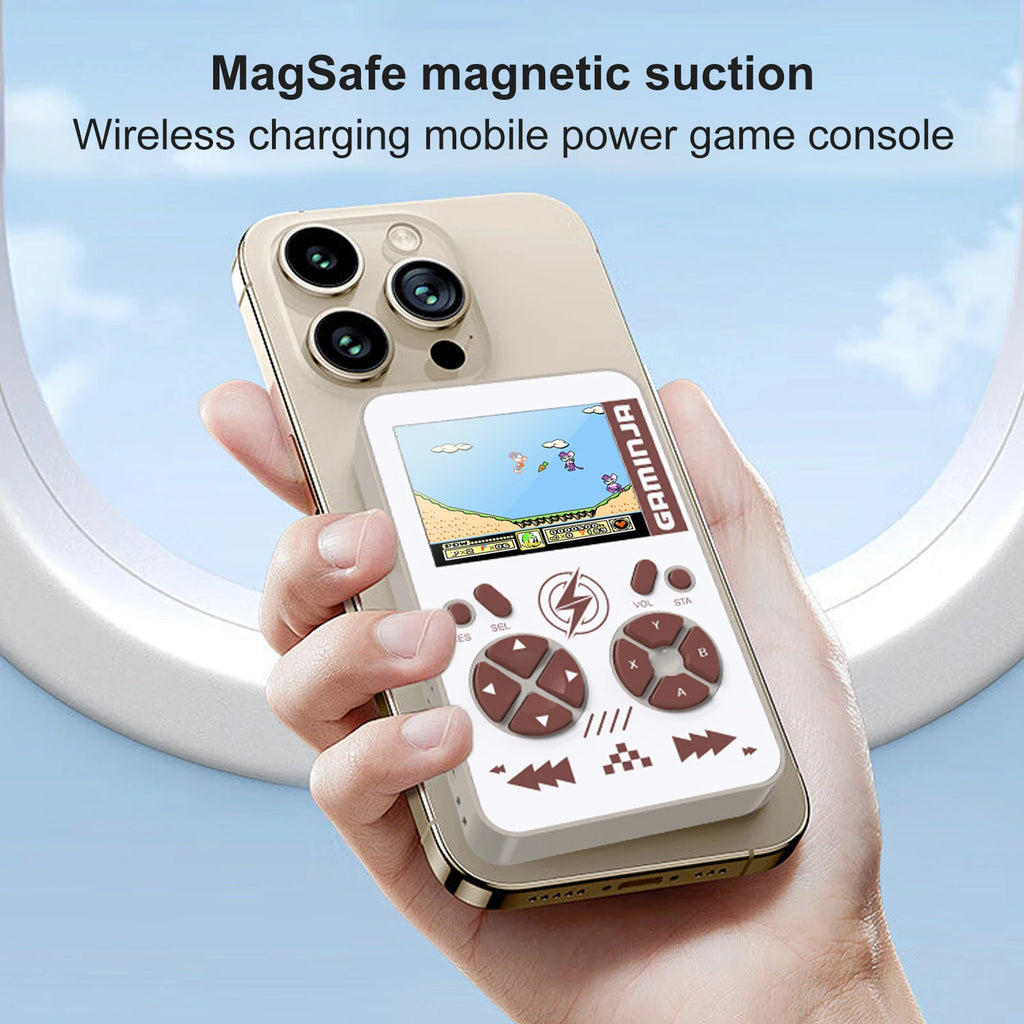 GAMINJA PB05 Mini Handheld Game Console Built-in 400 Games 5000mAh Battery Wireless Magnetic Power Bank Portable Game Console