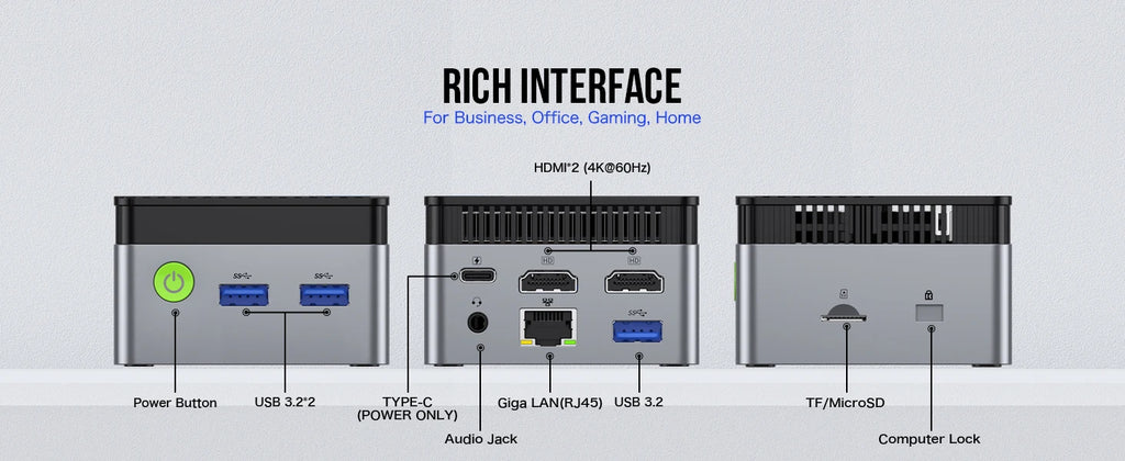 GMKtec G5 n97 mini pc Intel 12th N97 Windows 11 Pro Desktop DDR5 4800MT/s M.2 2242 SATA WiFi5 BT4.2 Protable diy gaming computer