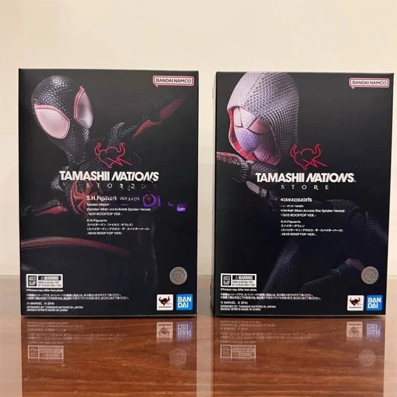 100% Original Bandai Shf Sh Figuarts  Across The S Miles Morales Gwen 1610 Rooftop Edition Action Figure