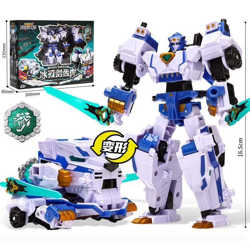 MiniForce Dinoid Warrior Transformation Robot Dinosaur Model REX KAISER Mini Force Deformation Headbot Giganoto Dino Toys