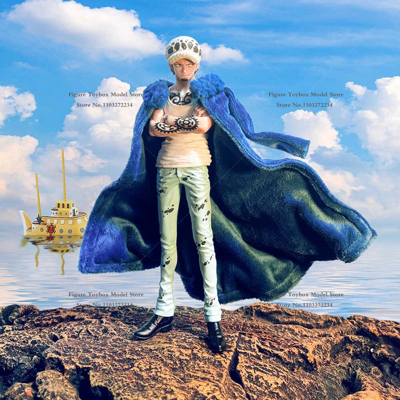SHF 1/12 Anime One Piece Trafalgar D. Water Law Blue Hoodies Black Windbreaker Jujutsu Kaisen Sukuna Cloth Long Robe 6" Figure
