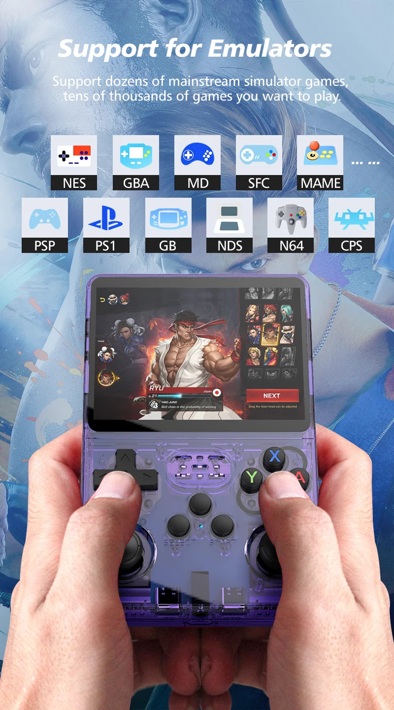 20000 игри R36S ретро игрова конзола 3.5-инчова Linux система с отворен код преносима ръчна игрова конзола с 64G за детски подаръци