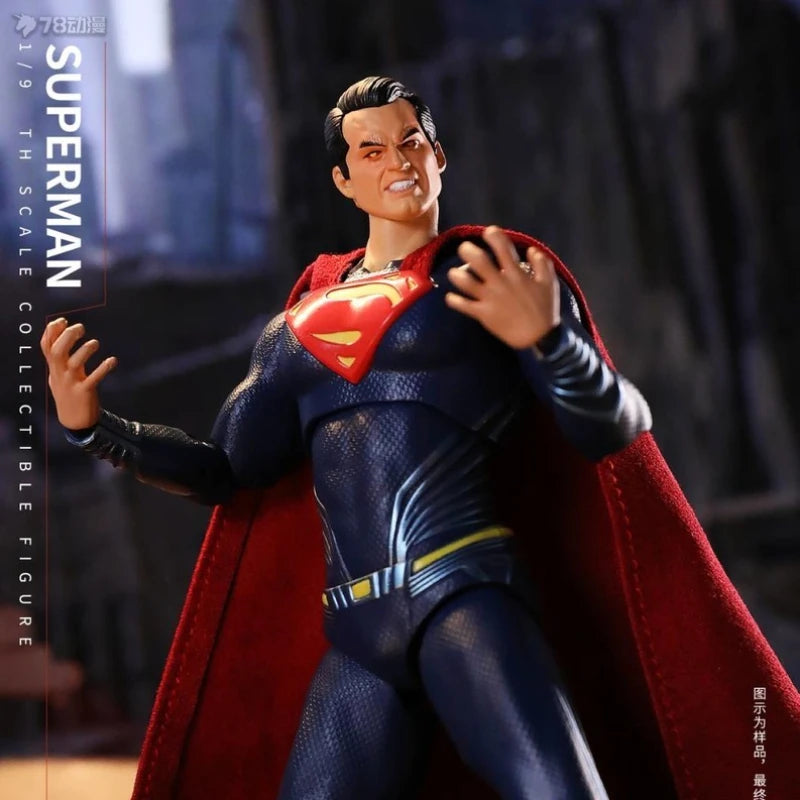 FondJoy Original DC Series Justice League Laser Eye Black Superman Action Figure Assembly Model Toys Collectible Gifts for Boys
