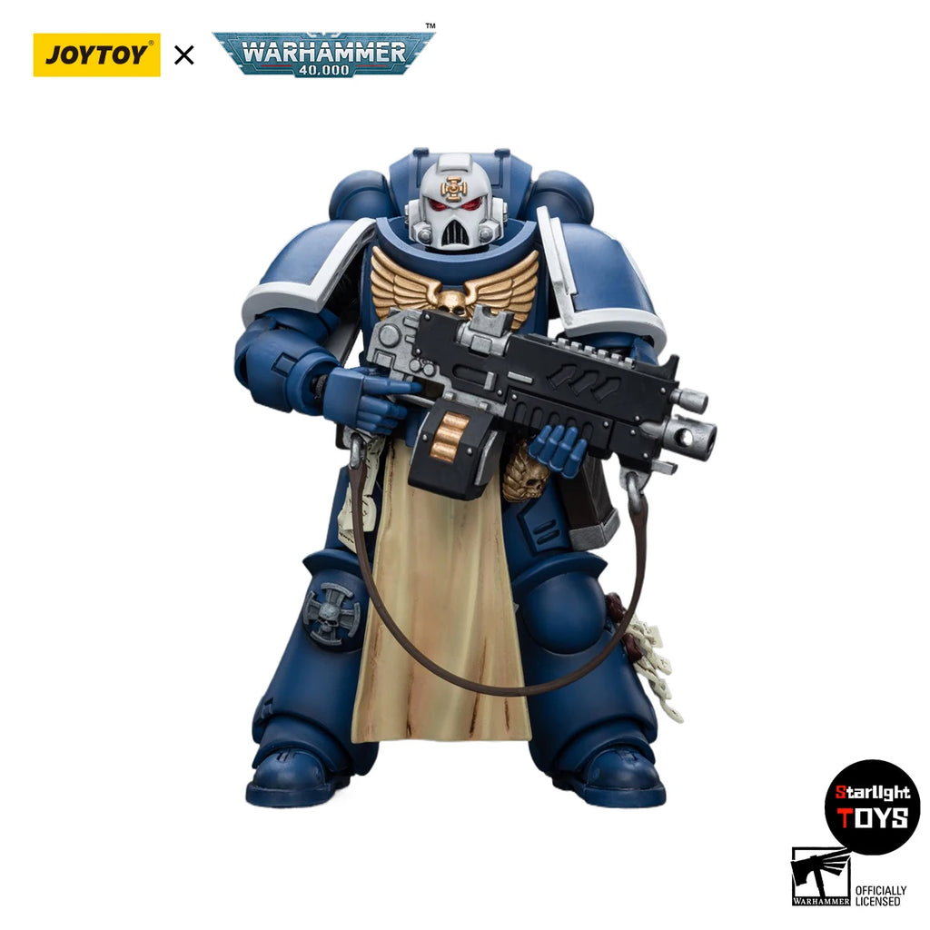 JOYTOY 1/18 Action Figure Warhammer 40K Ultramarines Sternguard Veteran with Auto Bolt Rifle Model Toy