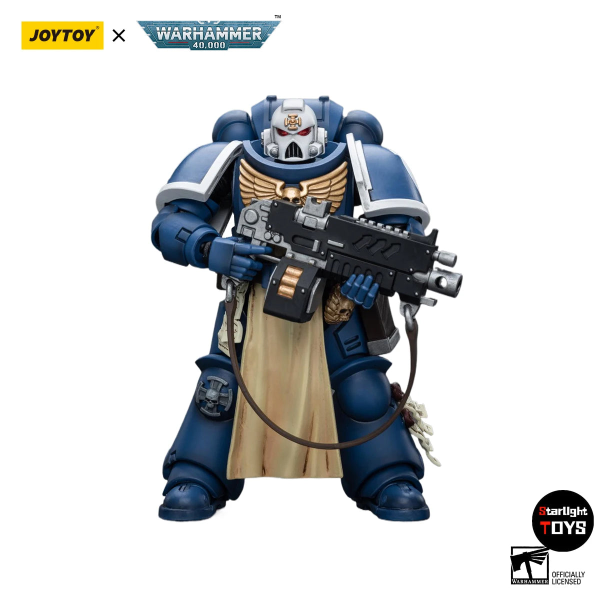 JOYTOY 1/18 Action Figure Warhammer 40K Ultramarines Sternguard Veteran with Auto Bolt Rifle Model Toy