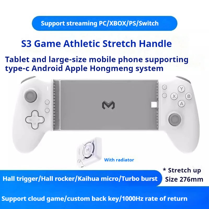 2024 New Memo S3 Gamepad Type C Mobile Phone Controller Hall Effect Stick Joystick Android Type C Ps Cloud Game Customized