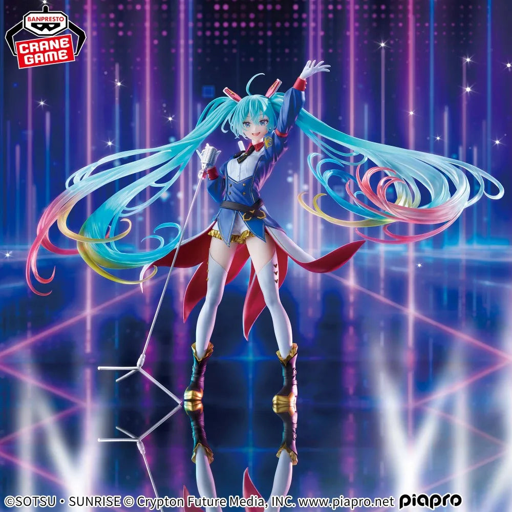 In Stock Bandai Original Genuine BPEV Banpresto Evolve Gundam Collaboration Hatsune Miku 21cm Collections Model Toy Figures Gift