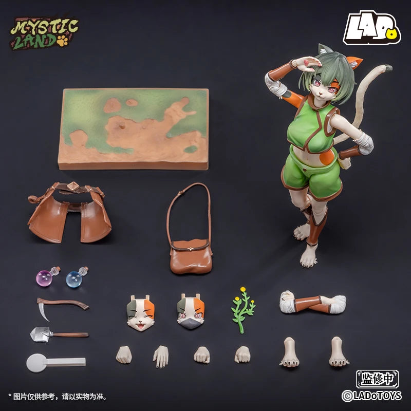 LADo TOYS 1/12 Adventure Squad Drei getigerte Katzen Kräuterkundler Tonya Actionpuppe