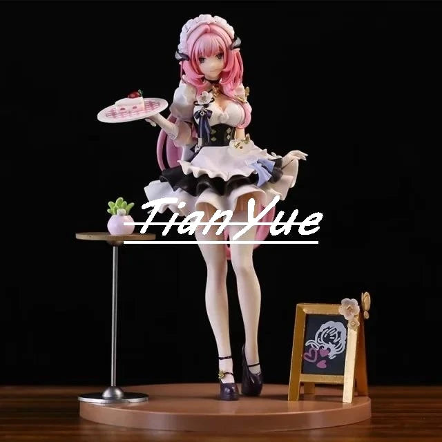 Anime Honkai Impact 3 Elysia Sweet Pink Cake maid beautiful girl PVC Action Figure Model Toys 24cm