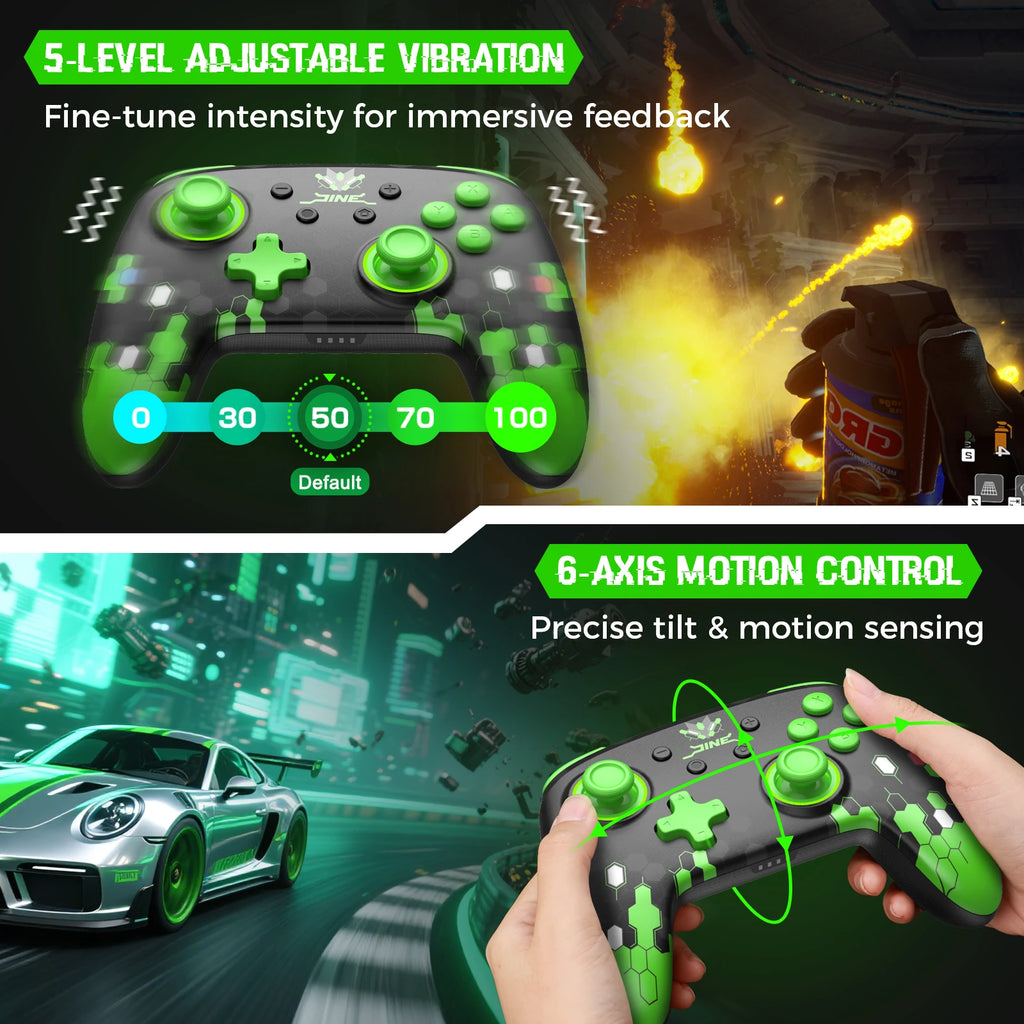 IINE Jormungandr Series for NS2 :Pro Controller ;  Protective Case; Thumb Grips(Set of 8); Magnetic Game Card Case for ; Silicon