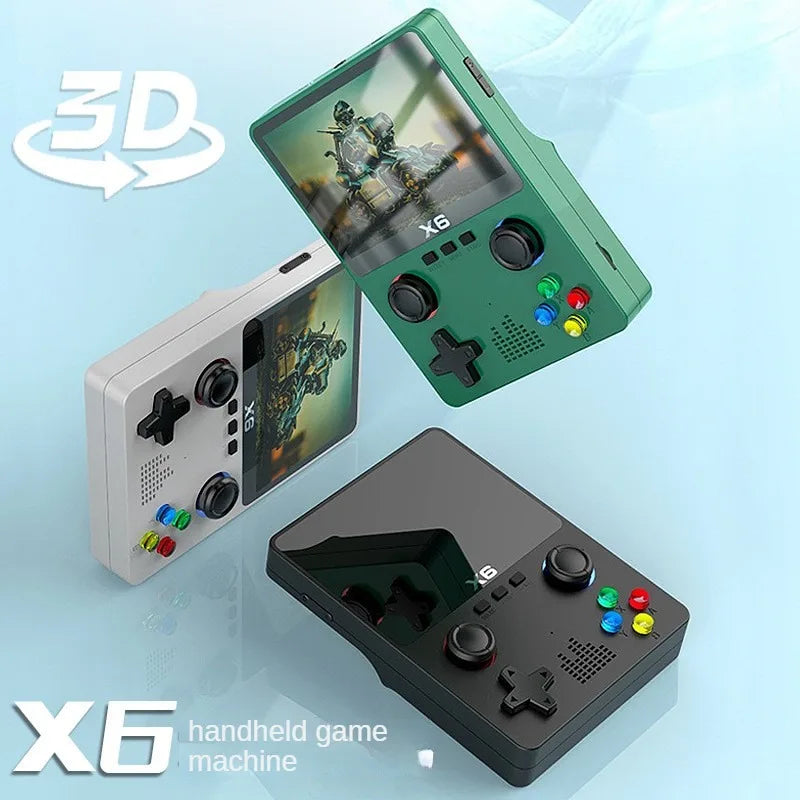Neuer X6 3,5-Zoll-IPS-Bildschirm Handheld-Spiel-Player Dual-Joystick 11 Simulatoren GBA Videospielkonsole für Kindergeschenke