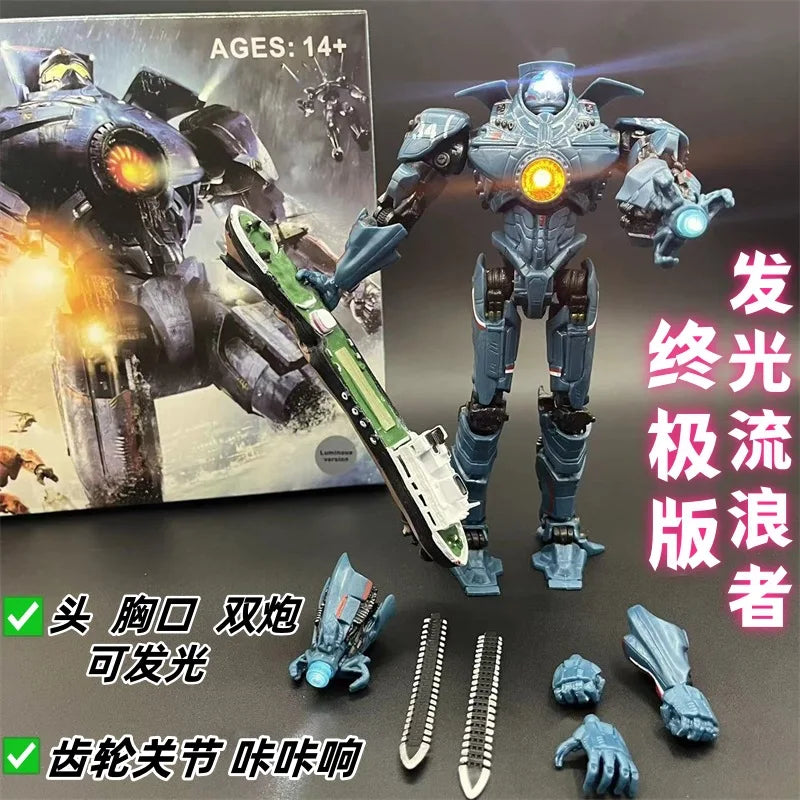 Emit Light 20CM NECA Figure Pacific Crimson Typhoon Gipsy Danger Cherno Alpha Model Toys Rim Collection Doll Gift