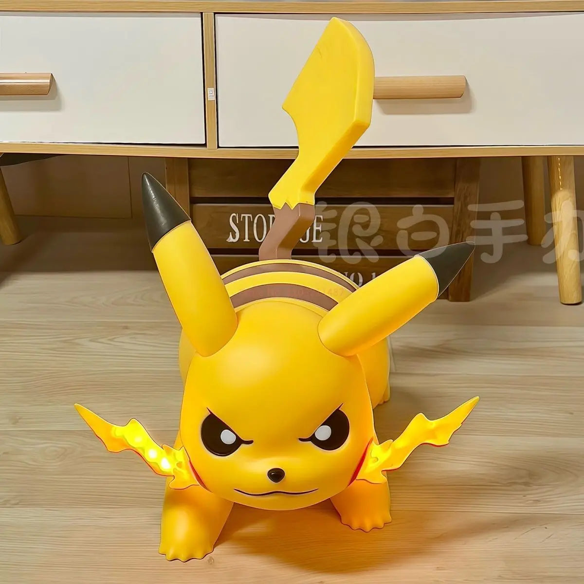 New Pokemon 1:1 Big Size Pikachu Anime Figure Light Pocket Monster Cartoon Action Figurines Model Customized Toys Decor Gifts