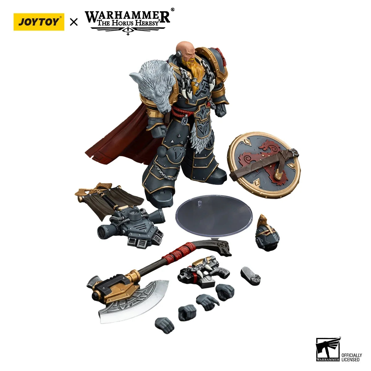 【MT】JOYTOY Warhammer 40K Space Wolves Legion Praetor with Power Axe and Combat Shield 1/18 Action Figure