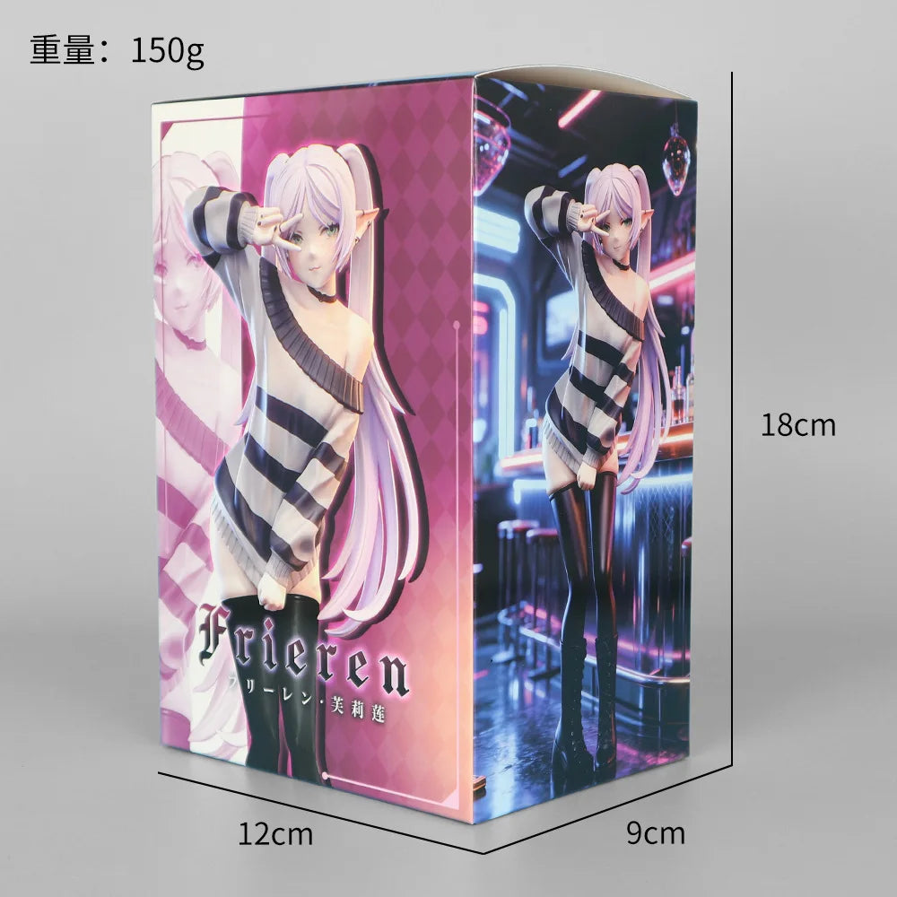 Frieren: Beyond Journey’S End Anime Figure Sweater Cute Girl Standing Posture Action Statue Doll Collectible Gift