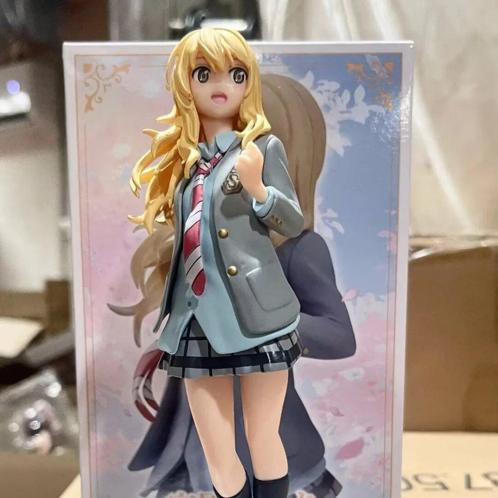 Your Lie in April Anime Kaori Miyazono Hand-Made School Uniform Action Figure Collectible Model Ornament for Figurine Toy Fans