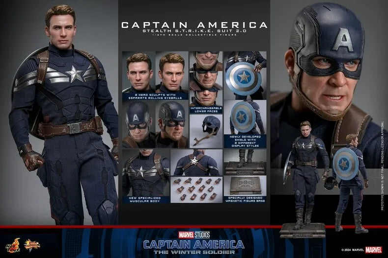 1/6 Scale Stealth Suit American Hero Steve 12-inch Full Set Action Figure Soldier Height About 31CM In Stock HOTTOYS MMS783 2.0
