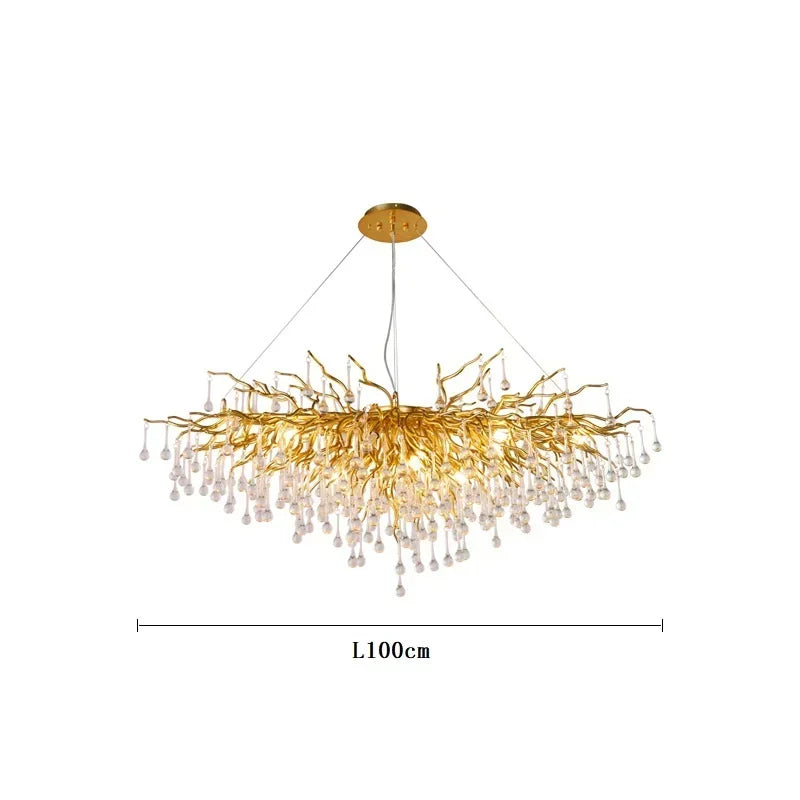 American Luxury Crystal Ceiling Chandelier Modern Art Living Dining Bedroom Hanging Lamp Hotel Hall Home Decor Pendant Lights