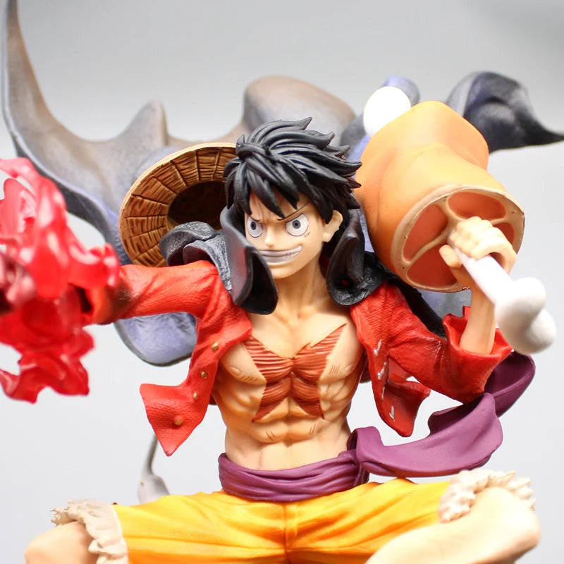 26 cm große One Piece Anime-Figur Monkey D. Luffy Actionfigur, Sammlerstück, PVC-Modellpuppe, sitzende Statue, Spielzeug, Dekoration, Kindergeschenk