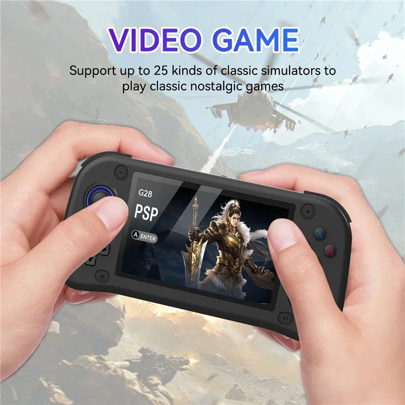 NEW G28 Retro Handheld Game Console Joystick 4.3 Inch HD IPS Screen Portable Pocket Video Player R36s 64GB 128GB Games Kid Gift