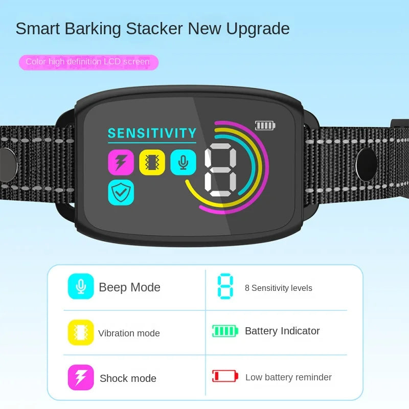 Dog Collar Intelligent Anti Barking Automatic Stop Device Dog Training Electric Anti Disturbance Stop Barking Waterproof