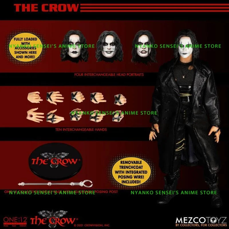 In Stock Mezco Toyz Eric One:12 The Crow 1994 Movie Ver. 17cm Action Figure  Anime Model Trendy Toy Desktop Collectible