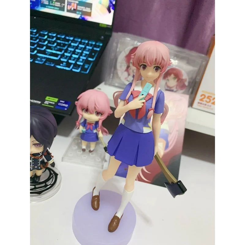 [In Stock] Original Instock 17cm Mirai Nikki Gasai Yuno Anime Action Figure Ordinary Version Special Version Model Desktop Toy