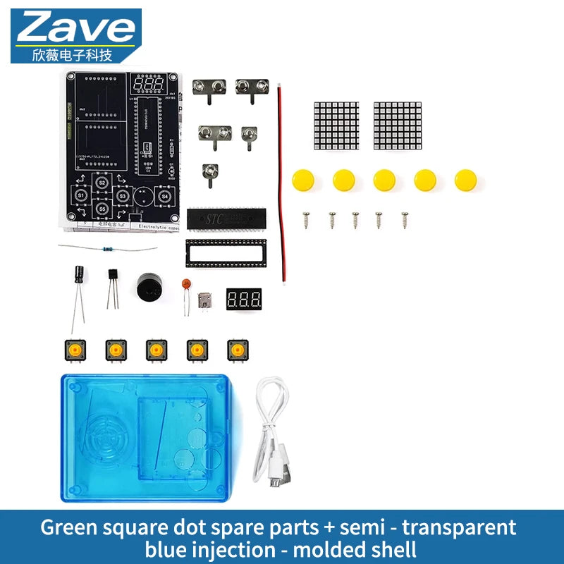 Pixel Game Console Making Kit: 51 Single - Chip Microcomputer Tetris Puzzle Game Electronic DIY Welding Practice