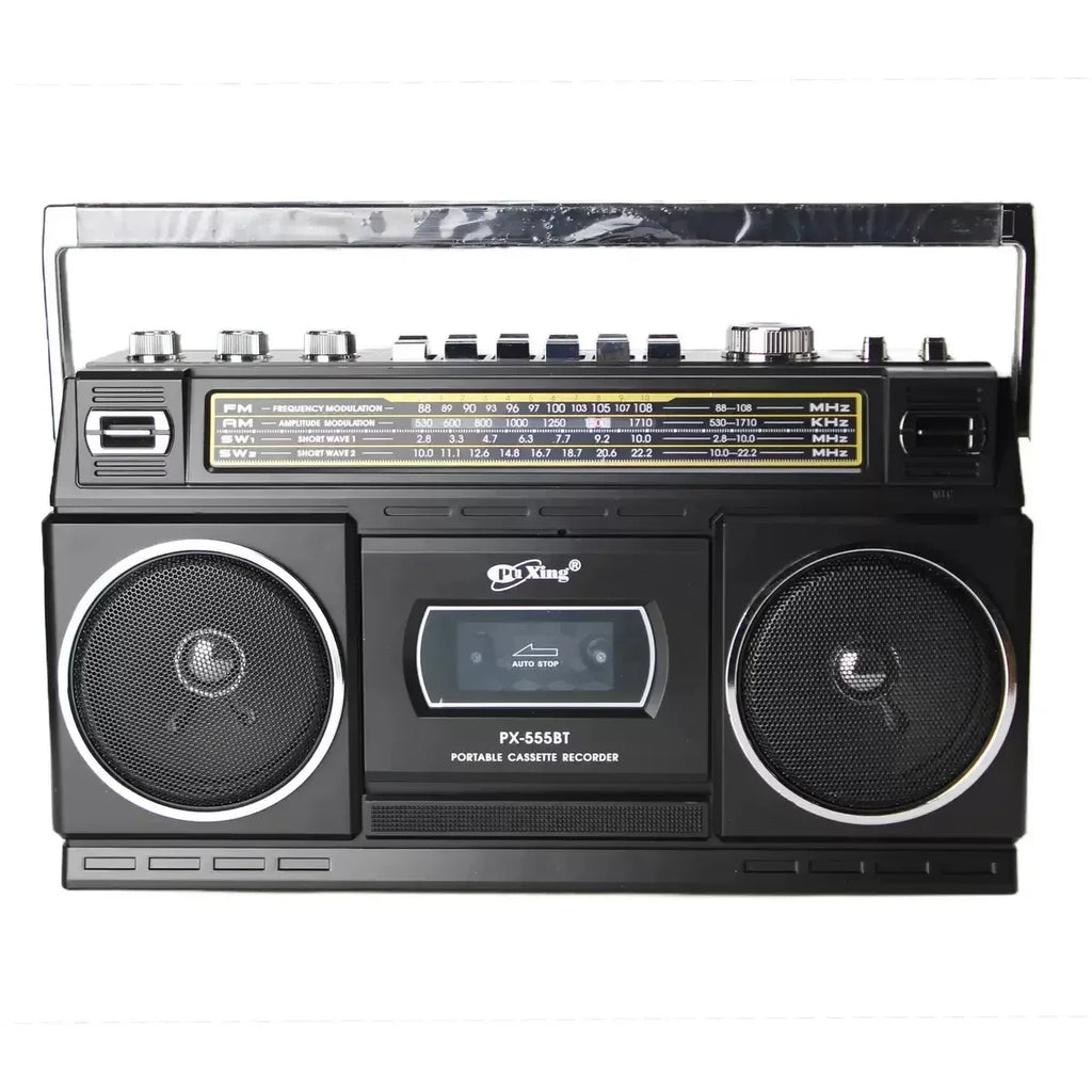 Puxing New Retro Cassette Tape Recorder Stereo Wireless Bluetooth Speakers Nostalgic Portable FM Radio USB TF Card Music Player