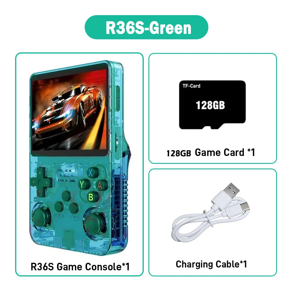 R36S Retro Handheld Video Game Console Linux System 3.5 Inch IPS Screen R35s Pro Portable Pocket Video Player 64GB/128G Games