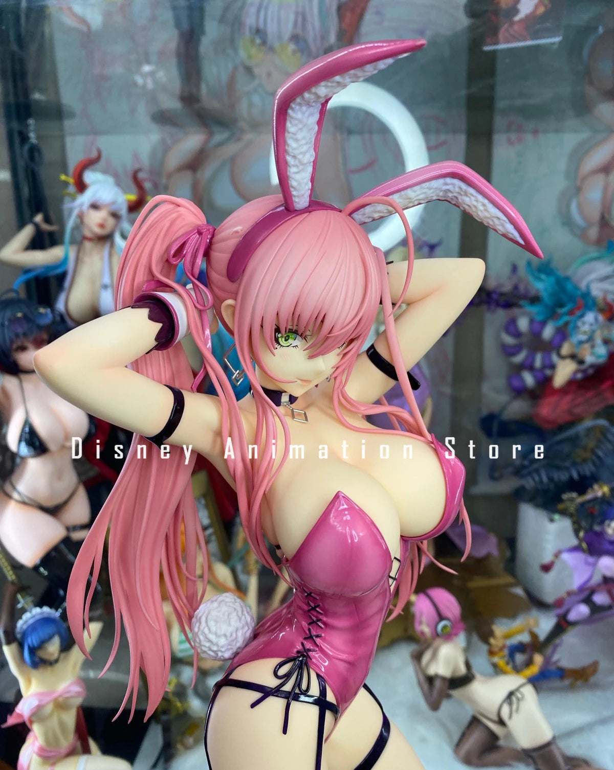 In Stock 100% Original PartyLook Pink Double Horsetail Bunny Girl Anime Figure PVC Action Figures Collectible Model Toy Ornament