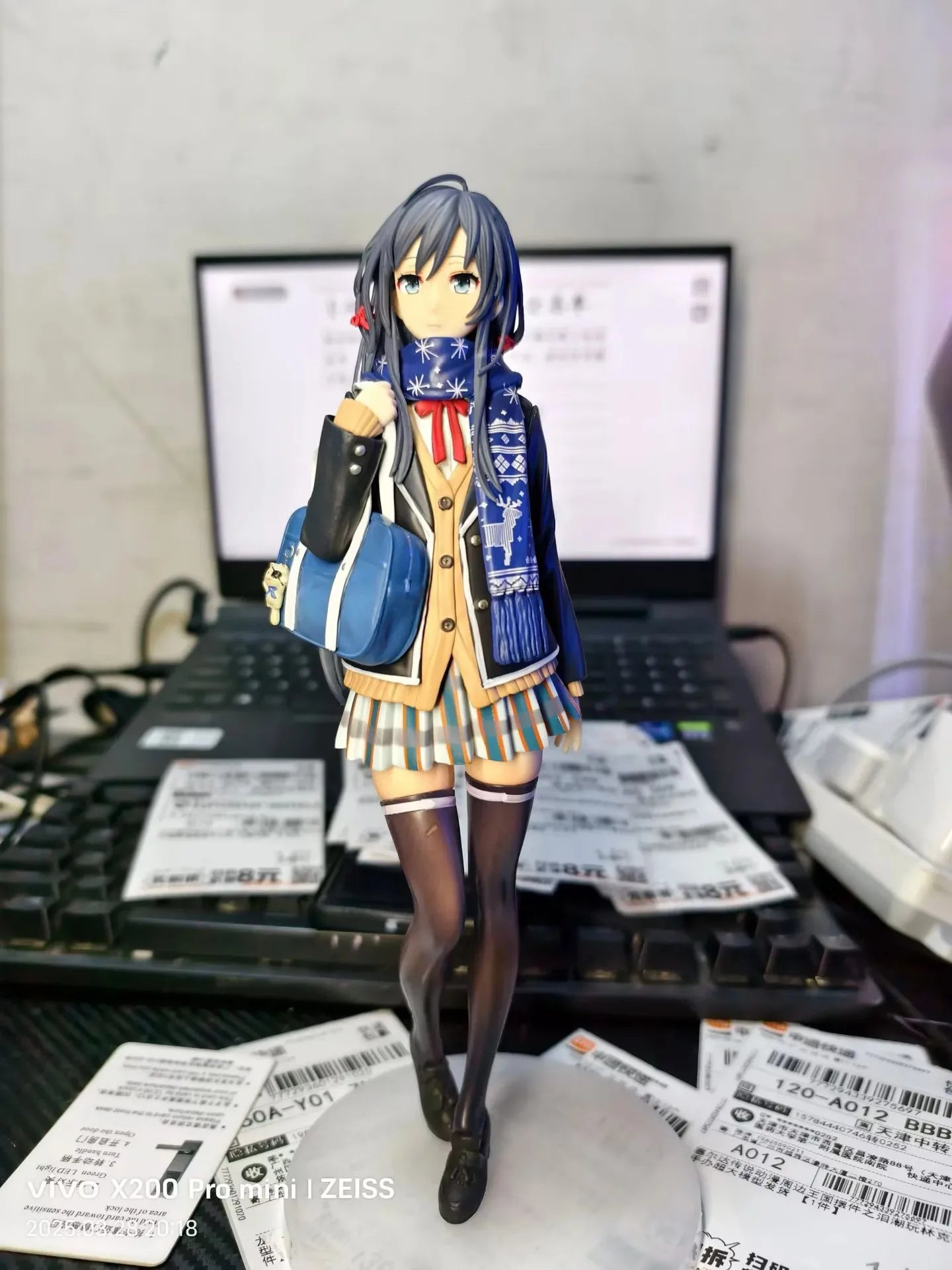 26cm My Teen Romantic Comedy Snafu Yukinoshita Yukino School Uniform Anime Figure Winter Clothing Toy Doll Statue Collect Decor