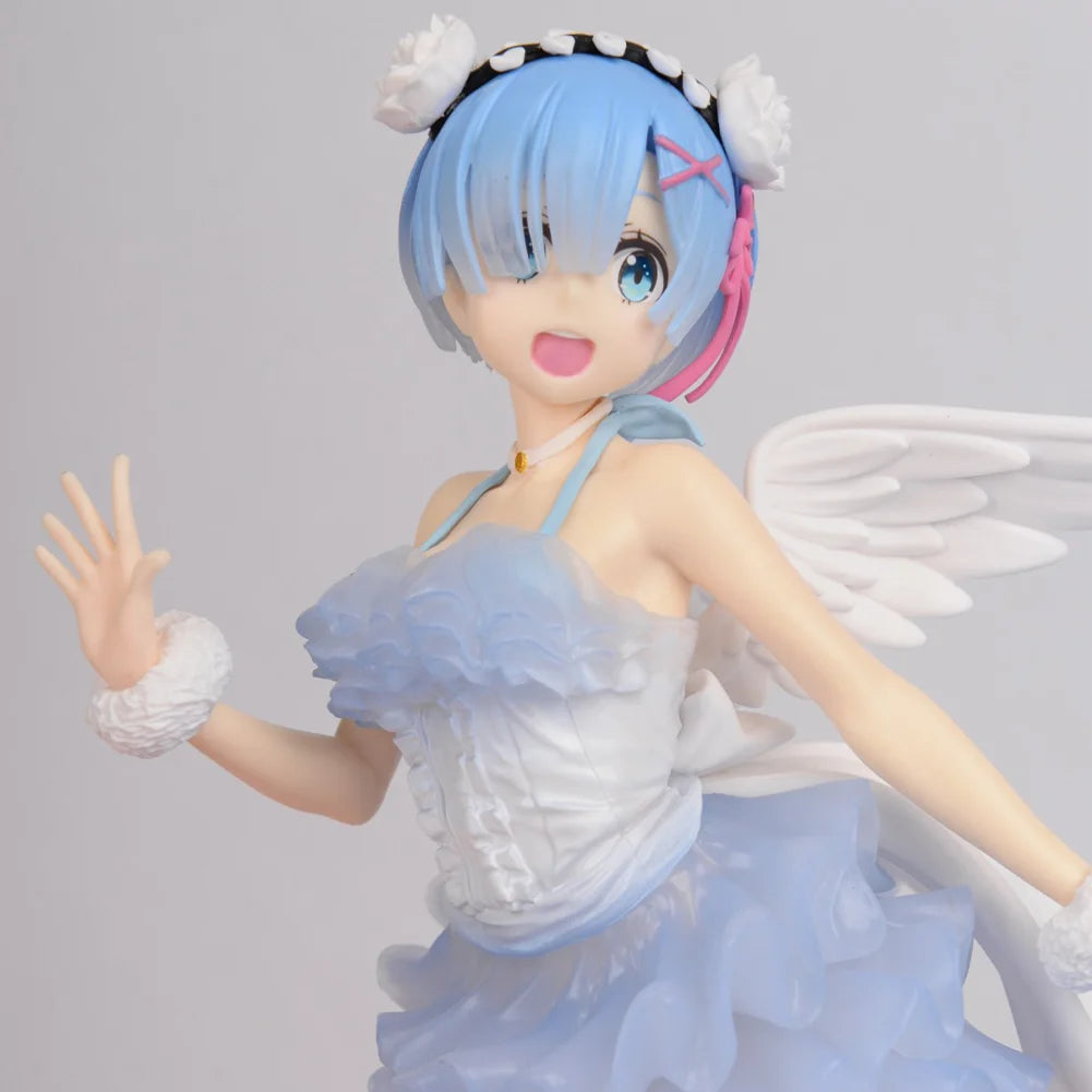 Anime Rem Figur Re:0 Ram Angel and Devils Stehendes Action-Modell Spielzeug PVC Erwachsenensammlung Desktop-Ornamente Halloween-Puppengeschenk