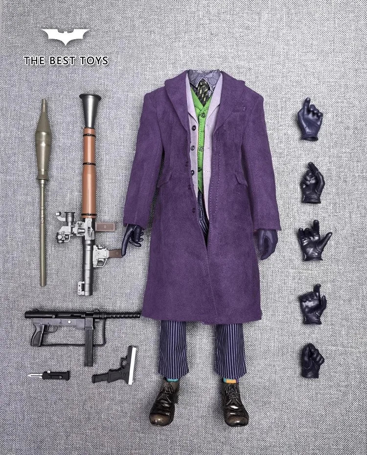 THE BEST TOYS 1/6 Male Soldier Robber Purple Coat Suit Leather Shoes Set Accessories Toy Fit 12'' Action Figure In Stock