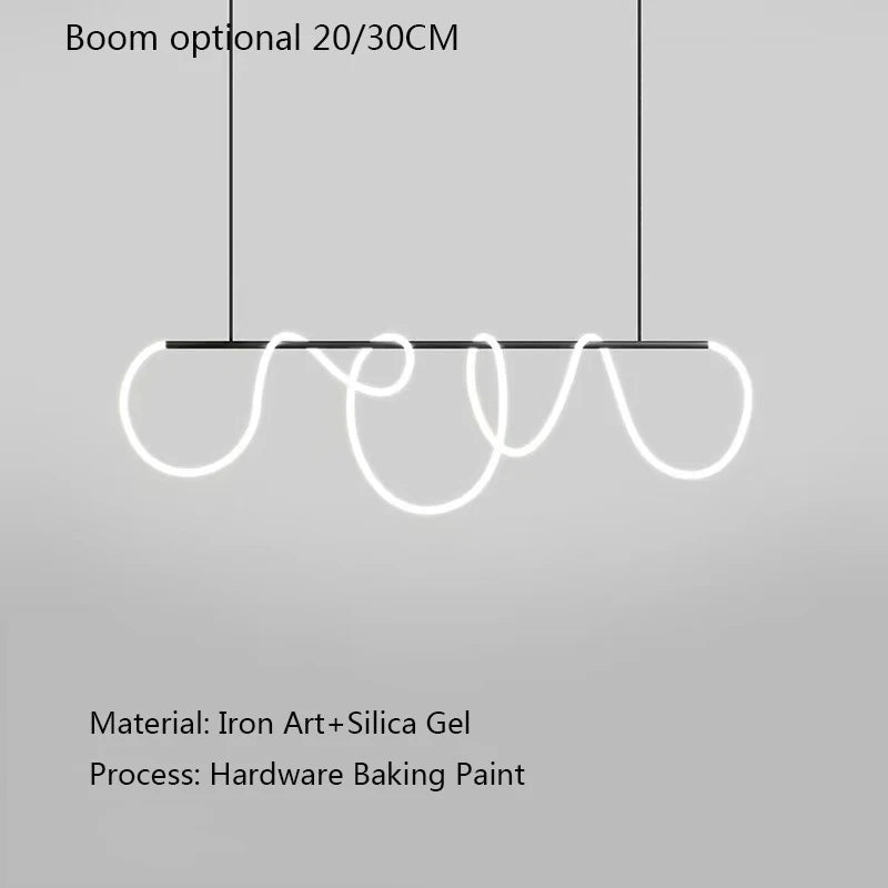 Led Chandeliers For Living Room Dining Pendant Modern Style Hanging Lamp For Ceiling Linear Lamp Long Strip Designer Light 200CM