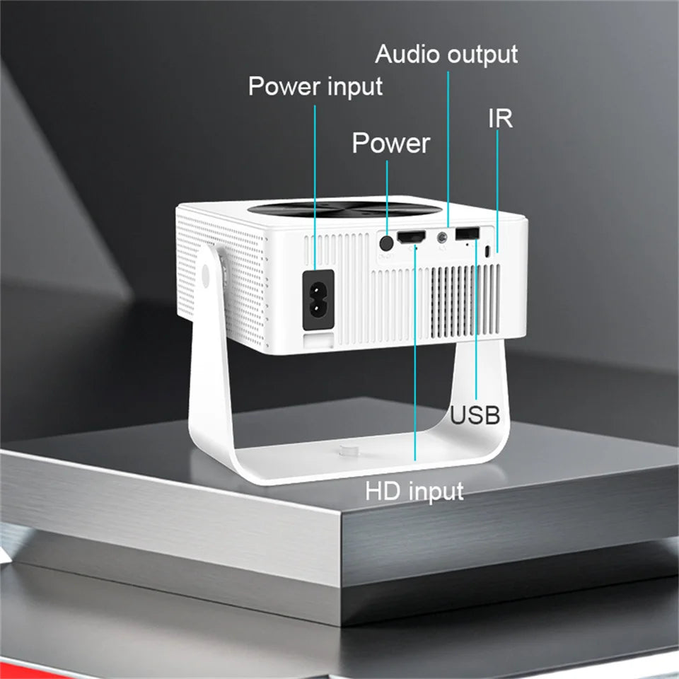 Mini Projector 4K T1pro Newly 500 ANSI Android13 Dual-band WiFi6 BT5.0 Auto Keystone Portable Outdoor Home Cinema Projectors New