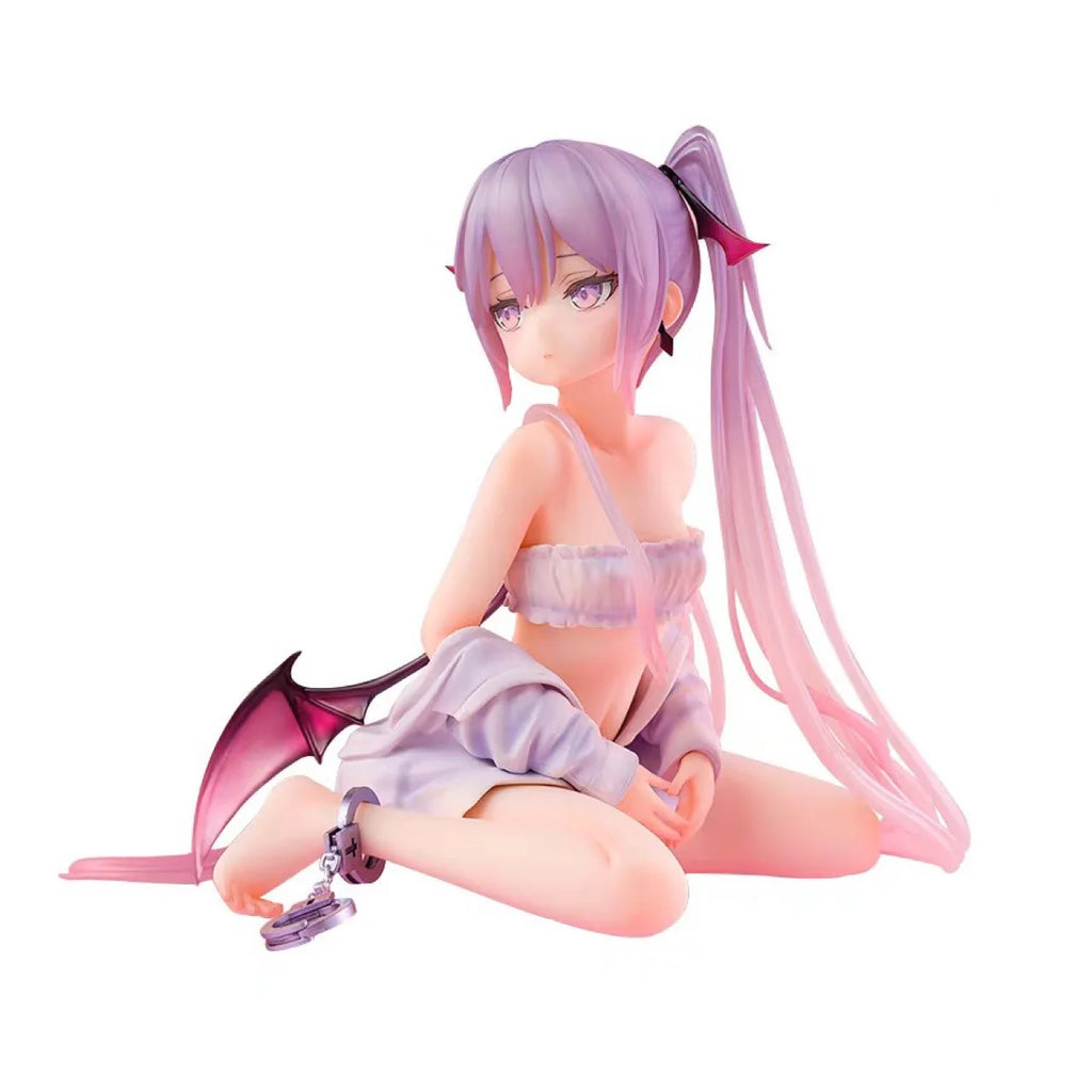 Generic Anime Girl Figure Succubus Pink Eve Sitting Noodle Stopper Boxed Collectible Desktop Decoration Model For Anime Fans